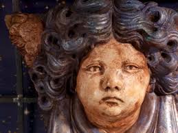 STATUA SCULTURA LE Grazie con la freccia di Cupido e la lira Arte Bianco  16cm EUR 39,00