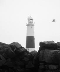 Black And White Lighthouse Lighthouse In Black And White Lighthouse Blackandwhite Beach In 2020 Light Grey Lighthouse Black And White