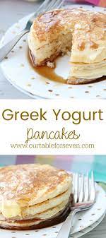 Greek Yogurt Pancakes From Table For Seven Recipe Greek Yogurt Pancakes Yogurt Pancakes Greek Yogurt Recipes