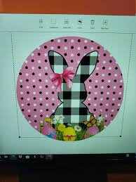 Buffalo Check Easter Bunny Wreath Sign