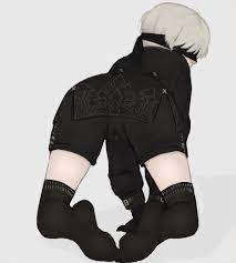 black legwear feet male focus male only nier: automata  put2littlemore socks white hair yorha 9s 