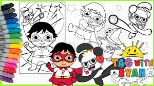Ryan toyreviews aren't the only channel in this game as it also features fellow youtuber, combo panda. Mewarnai Tag With Ryan Coloring Pages Animation Youtube