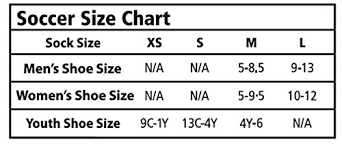 79 Unfolded Youth Soccer Sock Size Chart