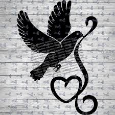 This color is used as a sign of mourning, but also represents melanoma awareness, sleep disorders, and gang prevention. Dove With Heart Ribbon Svg Eps Png Files Digital Download Files For Cricut Silhouette Cameo And More