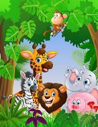 Cartoon Safari Animal In The Jungle Cartazes De Animais Arte De Parede Infantil Desenho De Animais