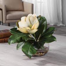 Flower heads artificial silk flowers camellia magnolia floral wedding decor. Silk Magnolia Centerpiece Wayfair