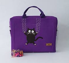 Dusen Kedi Laptop Cantasi Mor Canta 551760 Zet Com