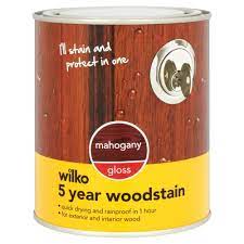 Wilko 5 Year Gloss Woodstain Mahogany 750ml Wilko