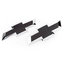 2014 Silverado 1500 Black Bowtie Emblems, Front Grille and Rear Tailgate,  Chrome Surround, Set of 2 | 84346558