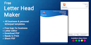 That heading usually consists of a name and an address, and a logo or corporate design, and many companies and individuals prefer to create a letterhead template in a word processor or other software application. Letterhead Maker Business Letter Pad Template Logo Apps On Google Play