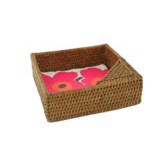 Available in light and dark tones. Square Rattan Napkin Holder