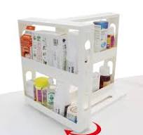 Dutiplus 2-Tier Pull-and-Rotate Medicine Cabinet Organizer for Vitamins,  Supplements & Cosmetics | 11 H x 4.1 W x 11.25 L