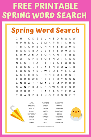 Spring Word Search Printable Worksheet With 24 Spring Themed Vocabulary Words To Find Download Th Spring Word Search Spring Words Free Printable Word Searches