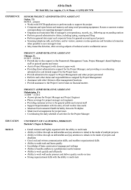 Free administrative assistant job description template. Project Administrative Assistant Resume Samples Velvet Jobs