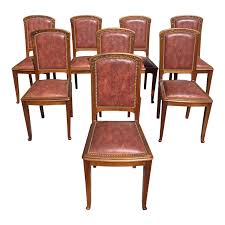 How to redo walnut dining chairs. Set Of 8 Vintage French Art Deco Majorelle Style Solid Walnut Dining Chairs 1930s French Art Deco