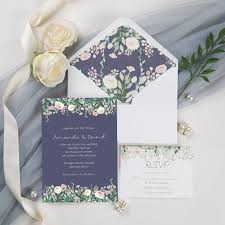 Looking for wedding inspiration that breaks the mold? Dusty Blue And Blush Floral Wedding Invitations With Belly Band Swpi022 Stylishwedd