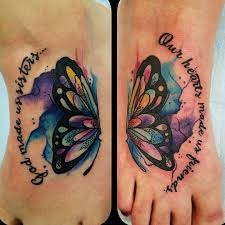 Photo By Tamarajadekeeler On Instagram Colortattoo Watercolor Butterflies Foot Butterfly Tattoos On Arm Tattoos For Daughters Sister Tattoo Designs