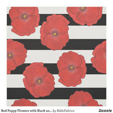 Us orders of $35+ from any participating shop now ship free. Red Poppy Flowers With Black And White Stripes Fabric In 2020 Poppy Flower Floral Print Fabric Red Poppies