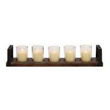 Find scented and unscented tealights and votive candles in various sizes and scents for just $1 per pack at dollar tree. 28 X 5 Farmhouse Iron Wood Five Light Votive Candle Holder Brown Olivia May Target