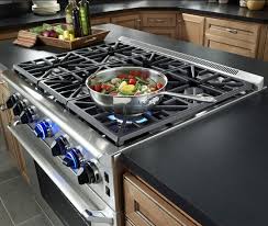 Whether you are a chef, baker, or entertainer, you can benefit from the extra counter space of a large kitchen island, and you might even be in need of the extra burners that come with having two stoves. Dacor Er36gischng 36 Inch Freestanding Gas Range With 5 4 Cu Ft Manual Clean Oven Three Part Convection System Perma Flame Automatic Re Ignition System 3 Chrome Racks Interior Halogen Lighting Star K Certified And Island Trim