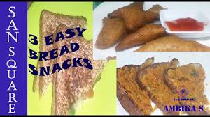 3 Easy Bread Snacks In Tamil ச லபம ன ப ரட ச ற ற ண ட கள ச ய த ப ர ங க Easy Bread Cooking Recipes Bread Snacks