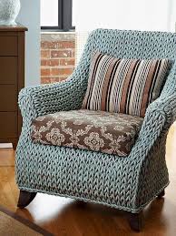 Chair With Knitted Slipcover Painting Wicker Furniture Furniture Projects Diy Furniture Projects