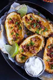 Potato Skins With Chipotle Southwest Guacamole Hbh Recipe Potato Skins Food Loaded Potato