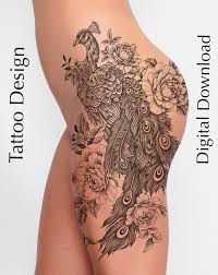 Disegno del tatuaggio del pavone per donna su anca schiena spalla  Flash  del tatuaggio  Disegno del tatuaggio personalizzato  Download digitale  istantaneo PNG - Etsy Italia