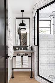 Listvanities.com specializes in affordable luxurious bathroom vanities and bathroom fixtures. Industrial Style Bathroom With Corner Shower Transitional Bathroom