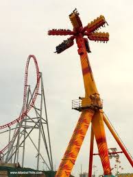 360 ride and part of a roller coaster at vialand theme park in istanbul try your gut here