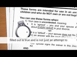 A divorce can be contested (spouses do not agree) or uncontested (spouses agree). Filling Out Divorce Papers For Dummies Youtube