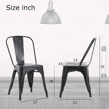 Maybe you would like to learn more about one of these? Buy Metal Dining Chairs Set Of 4 Indoor Outdoor Chairs Patio Chairs Kitchen Metal Chairs 18 Inch Seat Height Restaurant Chair Metal Stackable Chair Tolix Side Bar Chairs 330lbs Weight Capacity Online