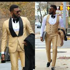 Black And Gold Mens Dress Outfit Wide Black Shawl Lapel Men Suits For Wedding Tuxedos Groom Champagne Wear Man Jacket Costume Homme Terno Mens Outfits Black And Gold Mens Outfit Tuxedo For Men