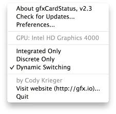 Gfx Card Status Cool Little App That Lets You Know What S Causing Your Computer To Rev Up The Dedicated Graphics Card Allowing You To T App Graphic Card Mac