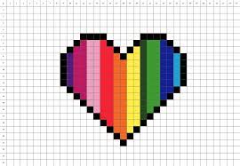 Facile materiel dans la description. Coeur Arc En Ciel Pixel Art