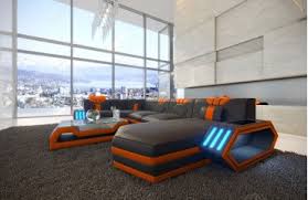 Le luxe, c'est le cuir ! Nativo Meuble Design Canape De Luxe Clermont Xl Avec Eclairage Led