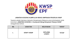 Das darul makmur stadium ist ein multifunktionelles stadion in kuantan, pahang, malaysia. Jawatan Kosong Di Kumpulan Wang Simpanan Pekerja Kwsp Jobcari Com Jawatan Kosong Terkini