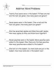 Easy and more advanced questions included in these math workbooks. Grade 1 Word Problems Worksheets