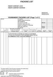 What Is A Shipping Packing List Free Templates Word Excel
