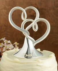 2 Brushed Silver Hearts With Shiny Silver Base Wedding Cake Topper Cake Toppers Wedding Cake Server Set Wedding Cake Knife Set