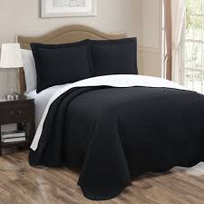 Downluxe lightweight solid comforter set. Plain Dyed Queen Size Black Flat Bed Sheet