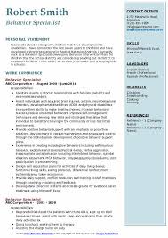 behavior specialist resume samples qwikresume