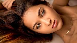 HD wallpaper: Uma Jolie, women, looking at viewer, brunette, green eyes,  sensual gaze | Wallpaper Flare