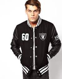 Majestic Majestic Oakland Raiders Dean Letterman Jacket At Asos Leather Jacket Men Letterman Jacket Womens Jackets Casual