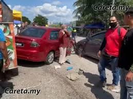 Kalau kereta turun, maksudnya pelapik brake belakang perlu diganti. Alas Kaki Getah Terlipat Punca Kemalangan Rempuh Tiga Gerai Makanan Dan Kereta Careta
