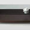 Simplihome carlton solid wood 44 inch wide rectangle contemporary coffee table in dark tobacco brown, for the living room and family room. 1