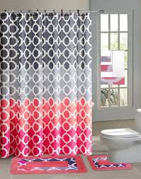 Pin By Bathroom Refurbish With Style On Black Bathroom Accessories Set Pink Shower Curtains Fabric Shower Curtains Complete Bathroom Sets