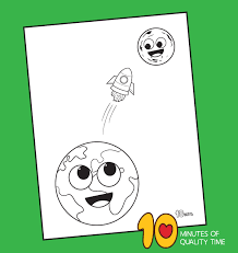 The moon lies some 384,400 kilometers from earth. Rocket To The Moon Coloring Page 10 Minutes Of Quality Time