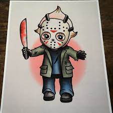 Flash Paintings By Quyen Dinh Friday The 13th Tattoo Kewpie Tattoo Spooky Tattoos