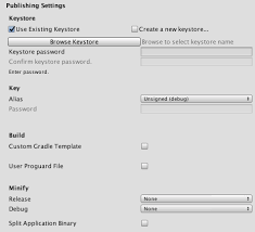 Unity Manual Android Player Settings